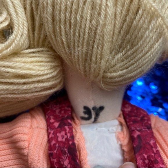 vintage handmade girl and boy dolls made of cloth and stuffed with straw 15” - Picture 11 of 16